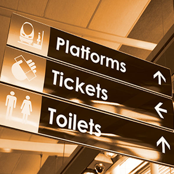 Way finding signs for direction