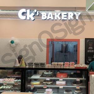 Acrylic Sign Boards in Bakery