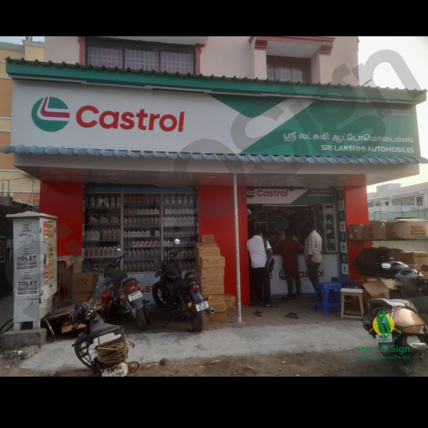 Acrylic Sign Boards for Castrol Showroom